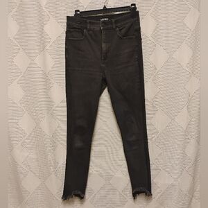 Express Stretch Ankle Women's Dark Charcoal Skinny Jeans Super High Rise Size 6